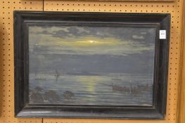 Moonlight fishing, gouache and watercolour.