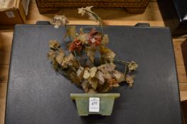 Chinese hard stone floral arrangement.