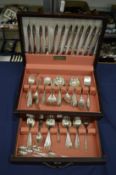 A canteen of plated cutlery.