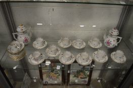 Herend porcelain part coffee service comprising two coffee pots, ten coffee cans, thirteen saucers