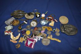 A bag of badges etc.