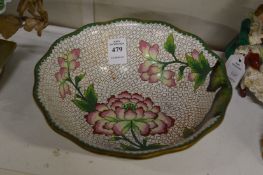 A floral decorated cloisonne bowl.