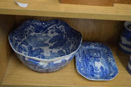 Spode Italian pattern bowl and small dish.