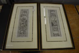 A pair of classical style engravings.