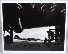 MAURICE BROOMFIELD (1916-2010) 'Paper Making' and 'Canberra Bomber' two black and white photographs,