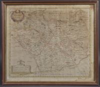 ROBERT MORDEN (1650-1703) 18th century map of Leicestershire, 39cm x 45cm