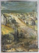 ATTRIBUTED TO TORQUIL J MACLEOD A Scottish (or Irish) village scene, oil on canvas, signed,