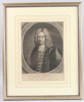 JOHN FABER (1684-1756) AFTER T MURRAY 'Edmundus Halleius' Portrait of Edmond Halley, mezzotint publ.