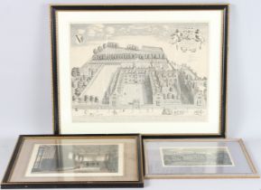 DAVID LOGGAN (1635-1692) View of Sidney Sussex College, Cambridge, engraving, 34.5cm x 46cm and R.