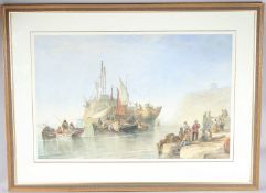 J SALMON (fl.1845-1885) 'Fort Pitt, Chatham' watercolour, Thirty-Three Gallery label verso,