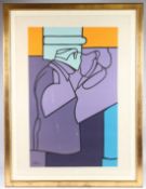 VALERIO ADAMI (ITALY b.1935) Le Baiser. colour lithographic print, 80cm x 57cm