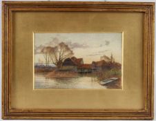 ERNEST W HASLEHURST 'Evening' watercolour, signed and dated '92, bears exhibition label verso, 14.