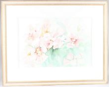 LESLIE GREENWOOD Flower studies, set of three watercolours, each signed, 26cm x 36cm and another