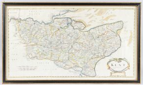 ROBERT MORDEN (1650-1703) Map of Kent, coloured engraving, 37cm x 65cm