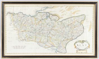 ROBERT MORDEN (1650-1703) Map of Kent, coloured engraving, 37cm x 65cm