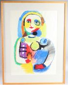 JEAN PATRICIA TAPRELL CLARK (1930-1973) Portrait of a woman, mixed media, studio stamp verso, 59.5cm