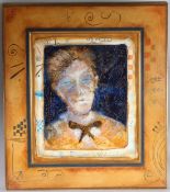 20TH CENTURY SCHOOL Portrait of the poet, Arthur Rimbaud, mixed media on canvas, inscribed and
