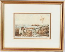 REUBEN WARD BINKS 'The Flight' colour aquatint, signed and inscribed in pencil, 20cm x 28cm