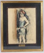 MARCEL PRUNIER (1894-1980) 'Fille de Joie' watercolour, signed and dated 1930, 41.5cm x 33cm