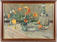 YURI ZHDANOV (1925-1986) Still life with Calendula, oil on board, signed and dated '65 48.5cm x