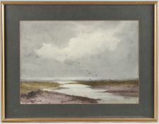 ATTRIBUTED TO WYCLIFFE EGGINTON A peaceful estuary, watercolour, bears attribution on attached