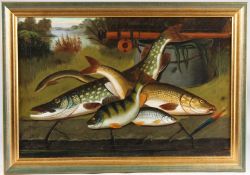 ARTHUR ROLAND KNIGHT (act.1810-1840) 'A Tribute from the River' oil on canvas, inscribed on the