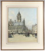 ARTHUR G BELL (1879-1904) 'The Stadhuis, Maart Plaas, Middelberg, Zeeland, Holland' watercolour,