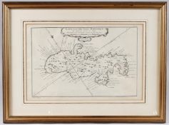 VON BELLIN, map of the island of Martinique. 21.5cm X 33cm