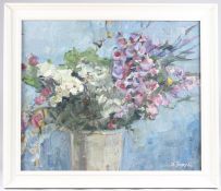 NATALIA ZARUBA (1915-2008) Bouquet of summer flowers, oil on board, signed, 47.5cm x 57cm