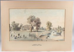ENGLISH SCHOOL (19TH CENTURY) 'Ordnance School Carshalton House, Surrey' Schoolboys playing cricket,