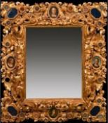 AN OUTSTANDING EARLY 19TH CENTURY CARVED GILTWOOD FRAME, rebate size 28