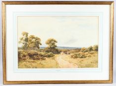 THOMAS PYNE (1843-1935) 'Danbury Common, Essex' watercolour, signed and dated 1895, 34cm x 53.5cm
