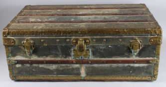 LOUIS VUITTON. AN EXPLORER TRUNK, EARLY 20TH CENTURY, the exterior with zinc covering, brass bound