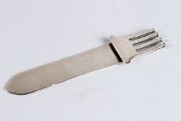 A BULGARI SILVER LETTER OPENER 17cm long, 2.5cm wide, 78gms