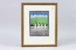 A 19TH CENTURY INDIAN PAINTING OF FOUR HINDU WORSHIPERS.