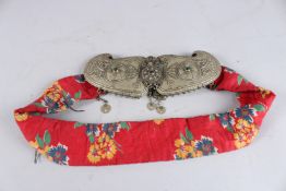 A 19TH CENTURY OTTOMAN TURKISH SILVER BELT BUCKLE/.