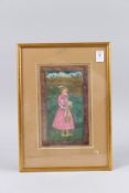 A FINE 19TH CENTURY INDIAN PAINTING OF A NOBLEMAN. Image 9ins x 5ins, framed and glazed.
