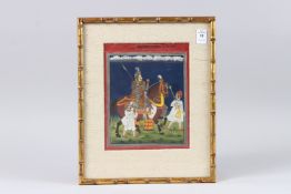 A FINE 19TH CENTURY INDIAN, POSSIBLY SIKH, PAINTING OF AN EQUESTRIAN, inscribed at the top.