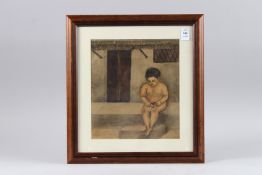 A COLLECTION OF SIX FRAMED AND GLAZED WATERCOLOUR PAINTINGS, figure subjects (6).