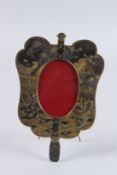 A FINE JAPANESE SIGNED MIXED METALS FRAME. 6ins x 3.5ins.