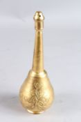 A 19TH CENTURY OTTOMAN TURKISH TOMBAK GOLD ON COPPER WATER VASE. 8ins high.