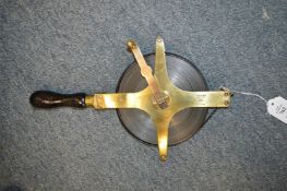 A good Chesterman of Sheffield brass and steel 200ft tape measure with winding handle.