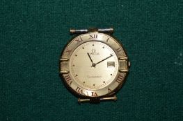 An 18ct gold Omega Constellation wristwatch (lacking strap).