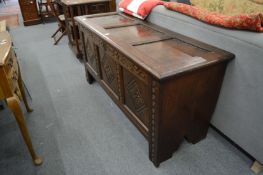 An 18th century oak coffer.