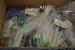 A large collection of decorative necklaces.