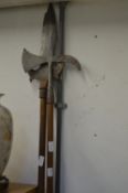 Two polearms.