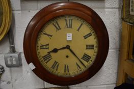 Mahogany cased circular wall clock.
