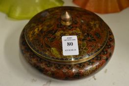 A cloisonne bowl and cover.