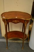 A very good French king wood, rosewood, marquetry inlaid and ormolu mounted two-tier single drawer