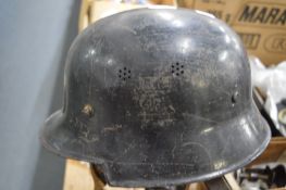 A German steel helmet.
